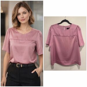 J. Crew Pink Satin Top Size 6